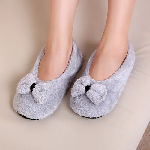 BowKnot Warm Soft Sole Women Indoor Floor Slippers/Shoes Bow Tie Flannel Home Slippers-Dollar Bargains Online Shopping Australia