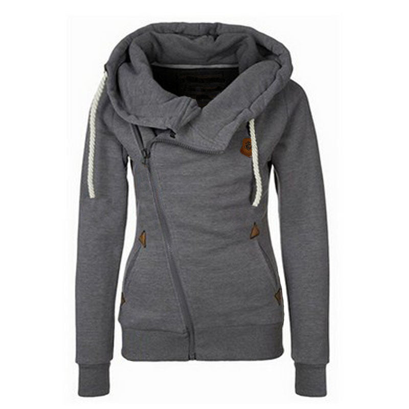 Fashion European Personality Women Jackets Hoodie Side Zipper Hooded Female Jacket Big Size M-2XL Tracksuits Sweatshirt-Dollar Bargains Online Shopping Australia