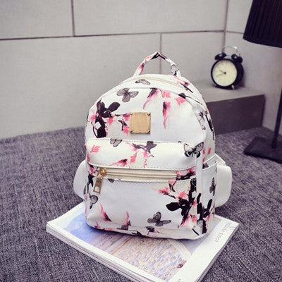 Women Backpack Fashion Causal Floral Printing Backpacks PU Leather Backpack For Teenagers Girls Mochilas-Dollar Bargains Online Shopping Australia