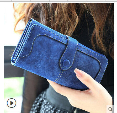Arrive Fashion Retro Matte Stitching Wallet Women Brand Long Purse Clutch Women Casual Hasp Dollar Price Wallet Handbag-Dollar Bargains Online Shopping Australia