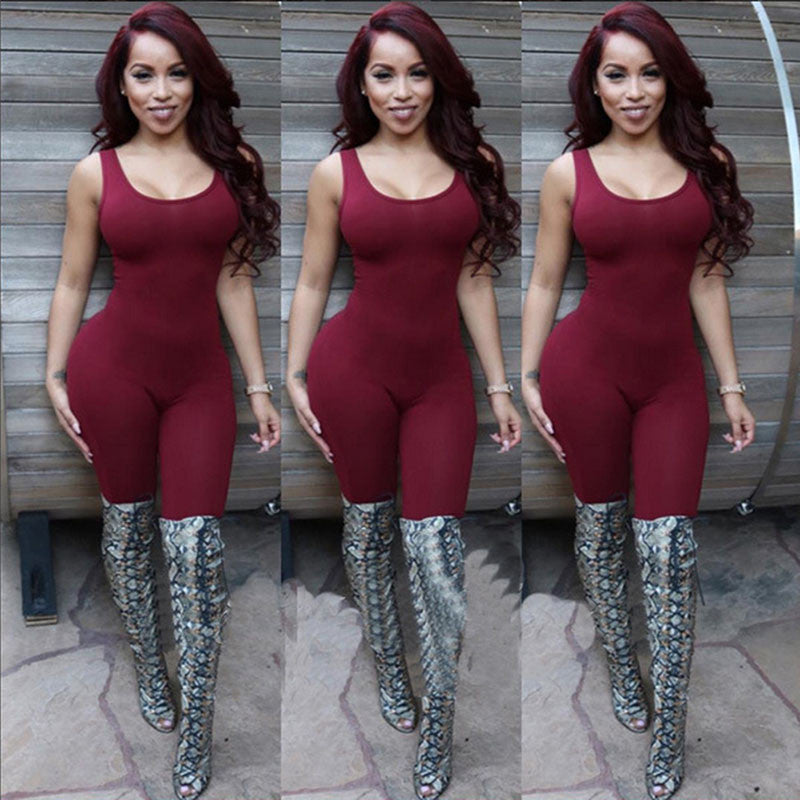 Backless Full Length Bodysuit Jumpsuit Kardashian Kylie Jenner Style -  - 5