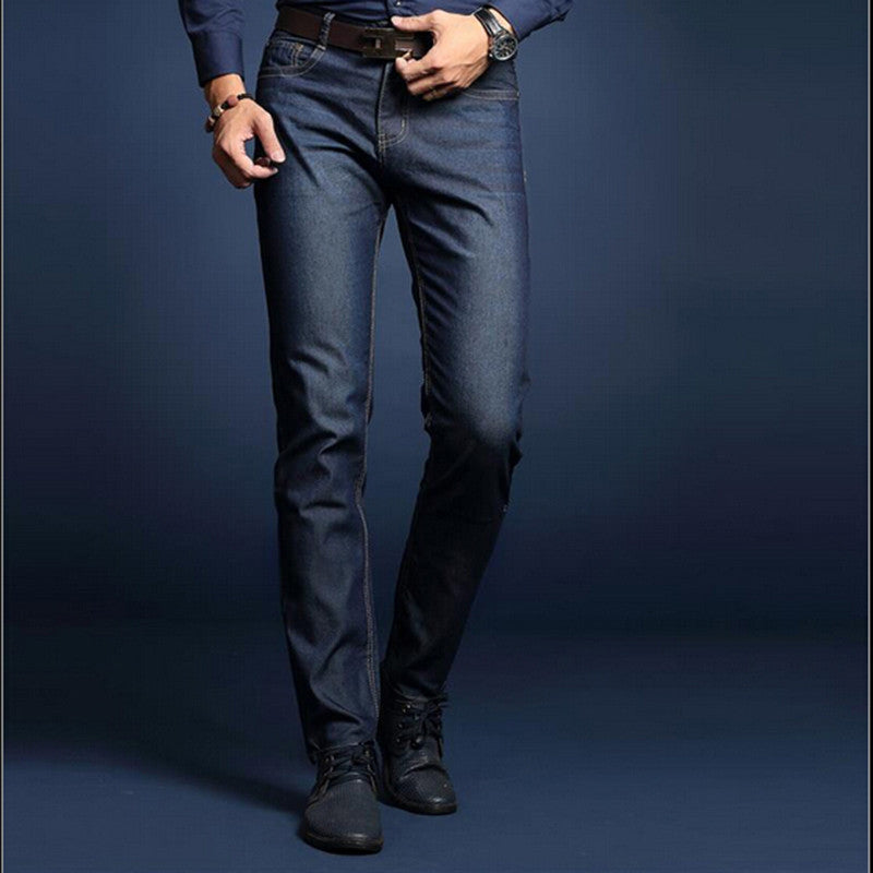 New summer business men jeans good quality solid denim jeans men lightweight business straight mens jeans - CelebritystyleFashion.com.au online clothing shop australia