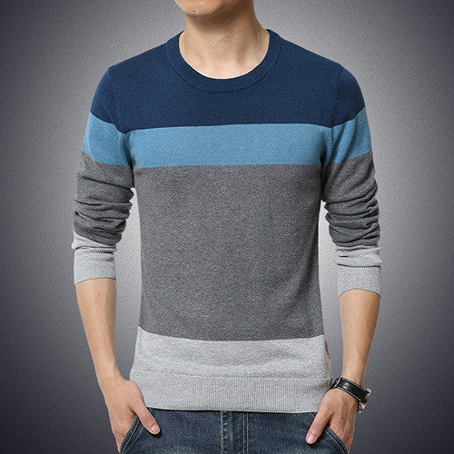 Autumn Fashion Brand Casual Sweater O-Neck Striped Slim Fit Knitting Mens Sweaters And Pullovers Men Pullover Men 5XL-Dollar Bargains Online Shopping Australia