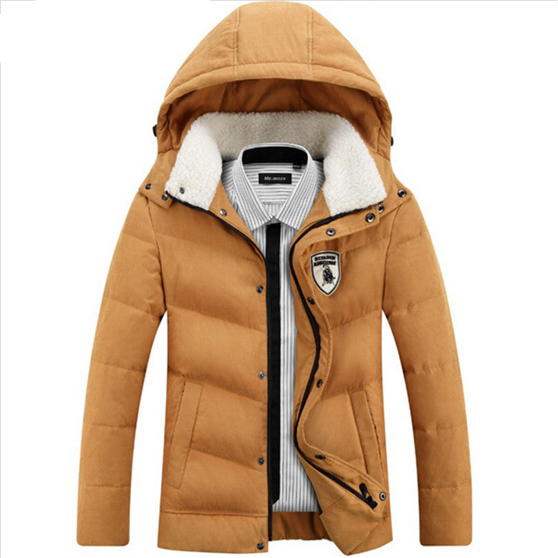 New Brand Men's White Duck Down Jacket Casual Solid Turn-dwon Collar Parka Winter Jacket Men Fashion Overcoat Outerwear - CelebritystyleFashion.com.au online clothing shop australia