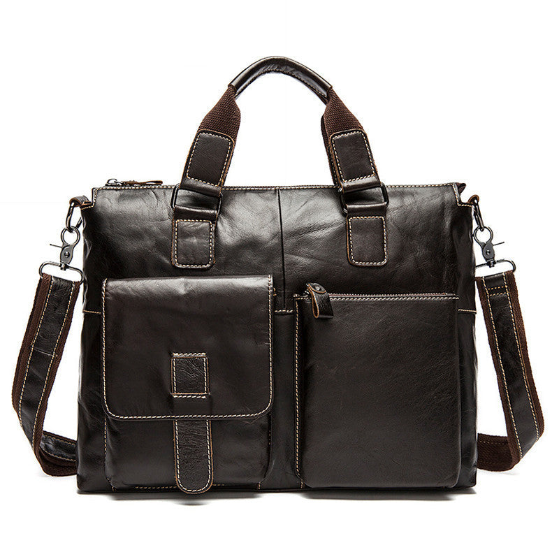 Genuine Leather Men bag Casual men's briefcase shoulder Bags Laptop crossbody messenger bag men leather men's travel bags-Dollar Bargains Online Shopping Australia