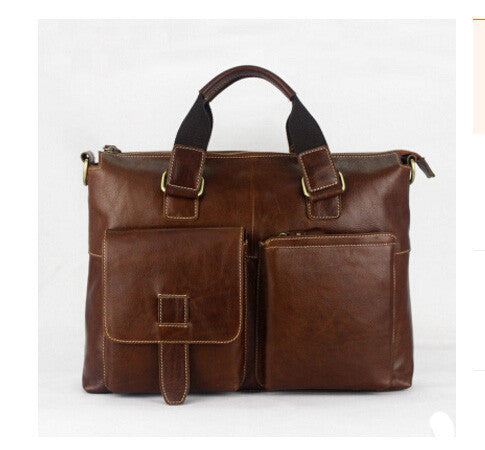 Genuine Leather Men bag Casual men's briefcase shoulder Bags Laptop crossbody messenger bag men leather men's travel bags-Dollar Bargains Online Shopping Australia