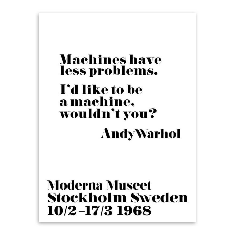 Modern Nordic Black White Minimalist Typography Andy Warhol Life Quotes Art Print Poster Wall Picture Canvas Painting Home Decor No Frame-Dollar Bargains Online Shopping Australia