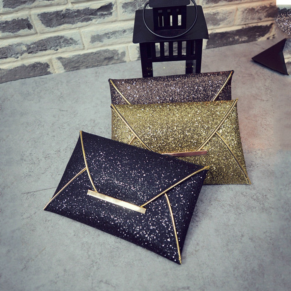 Fashion Envelope style Lady Sparkling Dazzling Sequins Clutch Bag Purse Evening Party Handbag Day Clutches-Dollar Bargains Online Shopping Australia