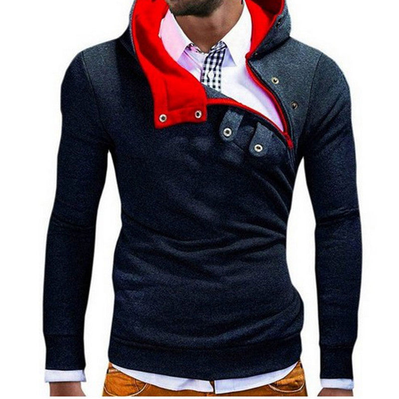 Fashion New Oblique Zipper Style Men Hoodies Autumn Clothing Slim Fit Poleron Hombre Plus Size M-3XL Assassins Creed Hoodie - CelebritystyleFashion.com.au online clothing shop australia