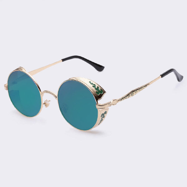 Steampunk Vintage Sunglass Fashion round sunglasses women brand designer metal carving sun glasses men oculos de sol S1635-Dollar Bargains Online Shopping Australia