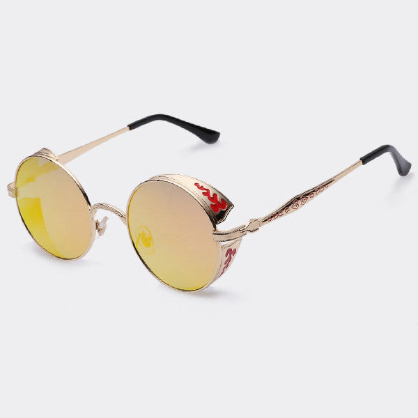 Steampunk Vintage Sunglass Fashion round sunglasses women brand designer metal carving sun glasses men oculos de sol S1635-Dollar Bargains Online Shopping Australia