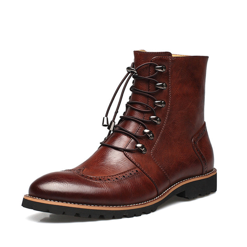 Arrival Fashion Bullock shoes,Handmade super warm Genuine leather winter boots Men,Casual British style Snow boots for men-Dollar Bargains Online Shopping Australia