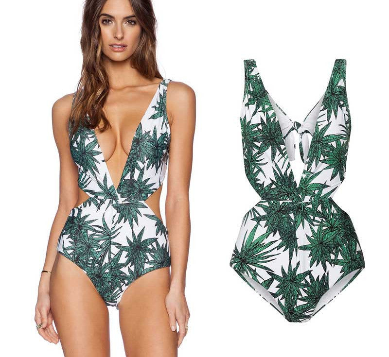 Sexy Floral Print Strap One Piece Swimsuit Biquini High Waist Swimwear Bodysuit Leotard Monokinis Women Bathing Suit - CelebritystyleFashion.com.au online clothing shop australia