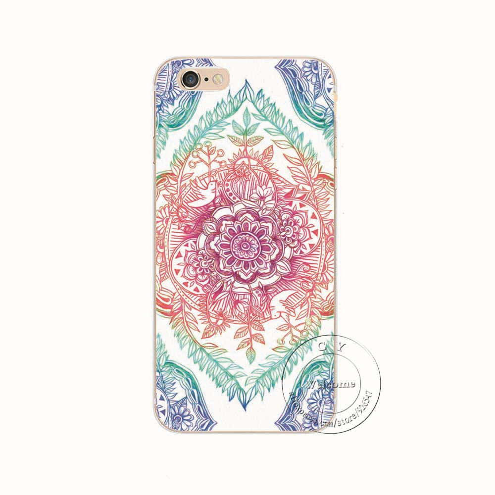 Shell For Apple iPhone 5 5S SE 5C 6 6S 7 Plus 6SPlus Back Case Cover Printing Mandala Flower Datura Floral Cell Phone Cases-Dollar Bargains Online Shopping Australia
