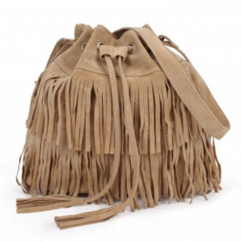 Retro Faux Suede Fringe Women Bag Messenger Bags Handbag Tassel Shoulder Handbags Crossbody Gift N513-Dollar Bargains Online Shopping Australia