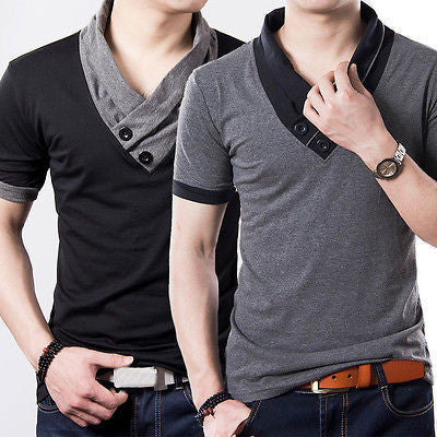 Men's Luxury Stylish Casual Skinny Shirt Slim Fit Shirts Short Sleeve Men Shirt-Dollar Bargains Online Shopping Australia