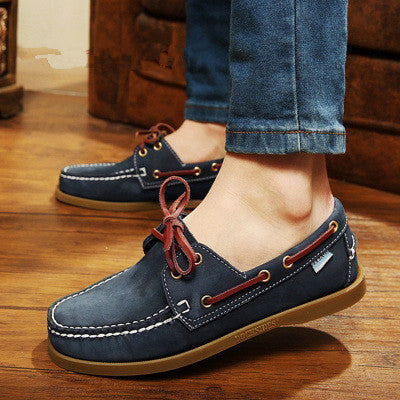 British Style Fashion Men Boat Shoes Spring Autumn Youth Lace Up Casual Comfortable Flat Men Shoes Round Toe Men Shoes-Dollar Bargains Online Shopping Australia