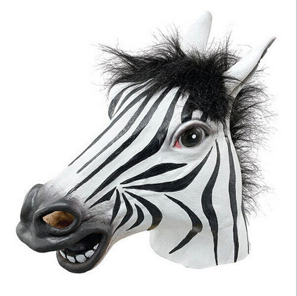 Fun Halloween mask realistic latex horse head /Interesting funny party masquerade masks silicone face Zebra mask-Dollar Bargains Online Shopping Australia