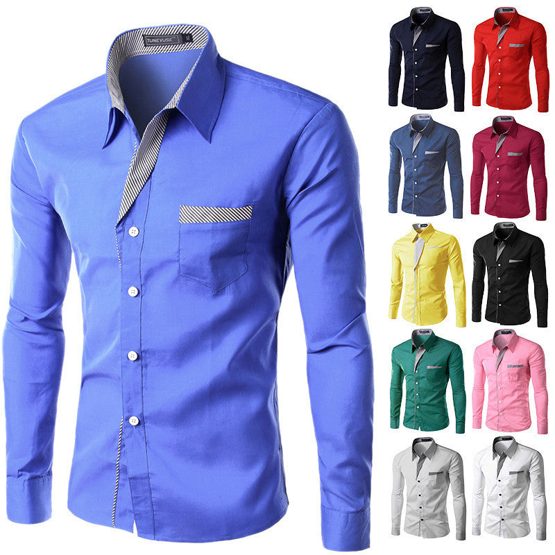 Brand New Mens Formal Business Shirts Casual Slim Long Sleeve Dresse Shirts Camisa Masculina Casual Shirts Asian Size M-4XL 8012 - CelebritystyleFashion.com.au online clothing shop australia