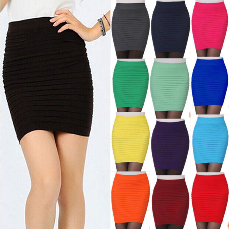 Fashion Women Ladies Sexy Pencil Skirt Seamless Elastic Pleated High Waist Slim Mini Skirts For Office Party Z2-Dollar Bargains Online Shopping Australia