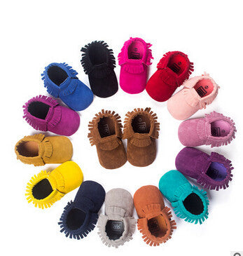 PU Suede Leather Newborn Baby Boy Girl Baby Moccasins Soft Moccs Shoes Bebe Fringe Soft Soled Non-slip Footwear Crib Shoe - CelebritystyleFashion.com.au online clothing shop australia