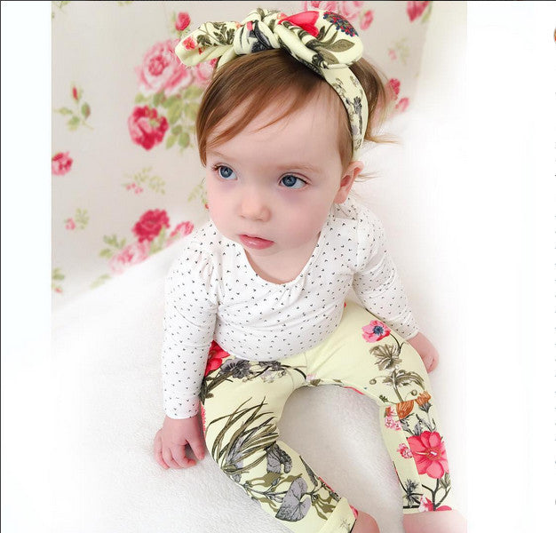 baby girl clothes Flower letter Pattern short sleeve t shirt + pants+scarf 3pcs suit born baby girl clothing set-Dollar Bargains Online Shopping Australia