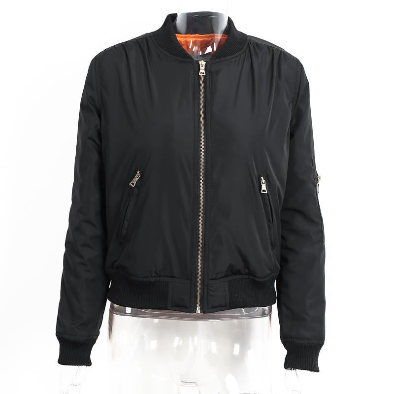 Parkas Basic Bomber Jacket Army Green Padded Kylie Jenner Style - CELEBRITYSTYLEFASHION.COM.AU - 4