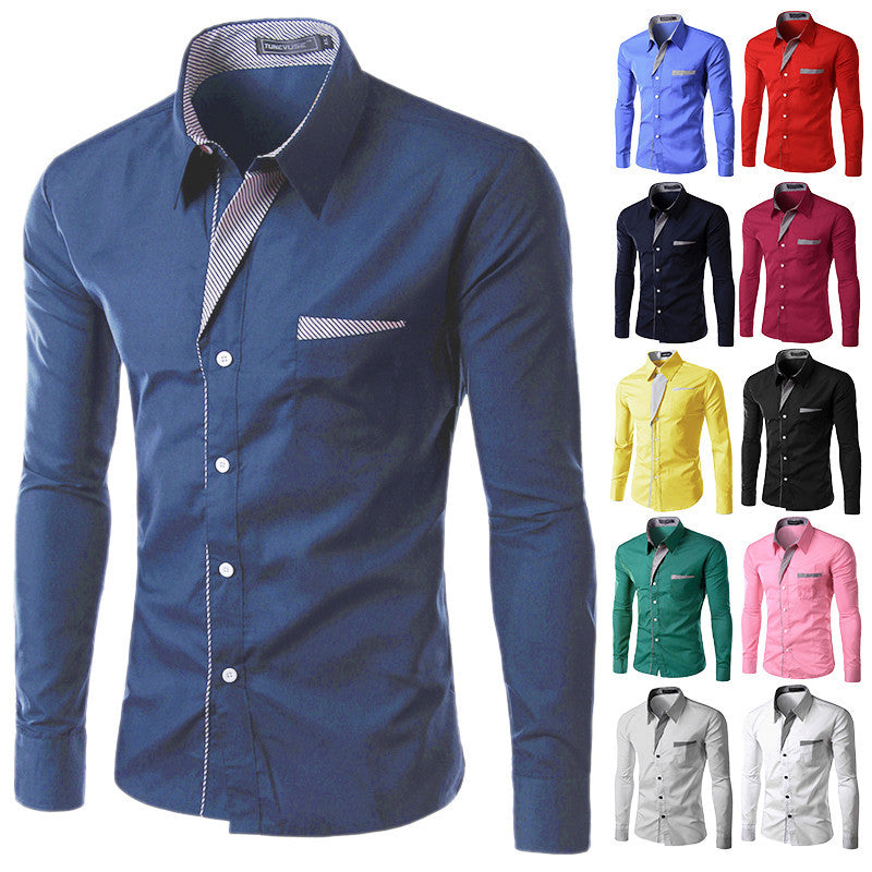 Brand Dress Shirts Mens Striped Shirt Slim Fit Chemise Homme Long sleeve Men Shirt Heren Hemden Slim Camisa Masculina - CelebritystyleFashion.com.au online clothing shop australia