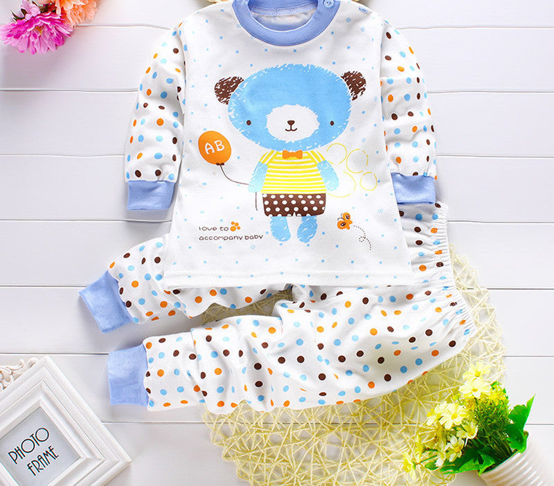 2pcs/set Newborn Baby Clothing Sets for 7-24M Brand kids Clothes 100% Cotton long sleeve base shirt Undershirts pyjamas bears - CelebritystyleFashion.com.au online clothing shop australia