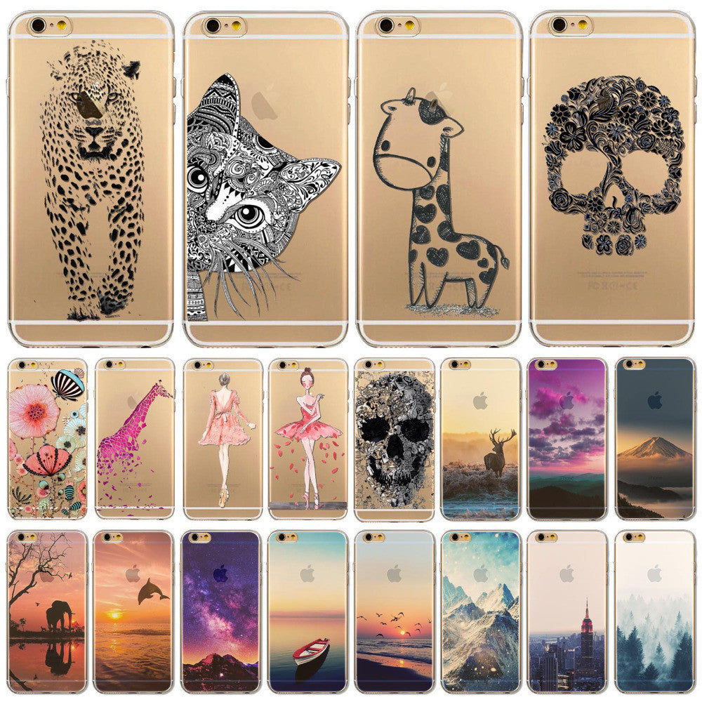 iPhone Case Cover For iPhone 6 6s 4.7" Ultra Soft TPU Silicon Transparent Flowers Animals Scenery Mobile Phone Bag Cover-Dollar Bargains Online Shopping Australia