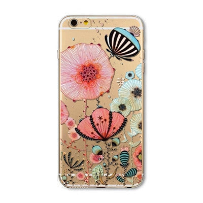 iPhone Case Cover For iPhone 6 6s 4.7" Ultra Soft TPU Silicon Transparent Flowers Animals Scenery Mobile Phone Bag Cover-Dollar Bargains Online Shopping Australia