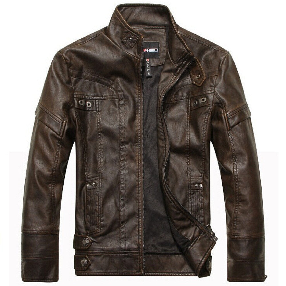 Motorcycle Leather Jackets Men Autumn Winter Leather Clothing Men Leather Jackets Male Business casual Coats Brand New clothing - CelebritystyleFashion.com.au online clothing shop australia