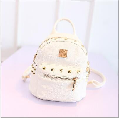 Women Leather Backpack School Bag Cute Rivet Backpack for Teenage Girl Classical Black Rucksack Shoulder Bag-Dollar Bargains Online Shopping Australia