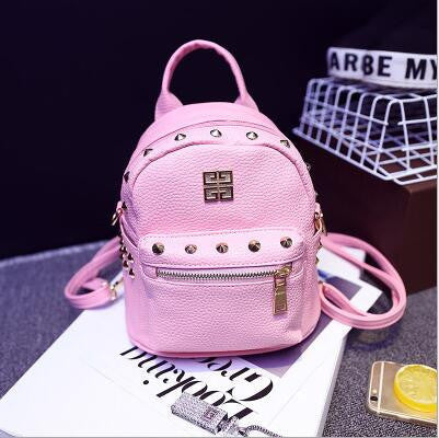 Women Leather Backpack School Bag Cute Rivet Backpack for Teenage Girl Classical Black Rucksack Shoulder Bag-Dollar Bargains Online Shopping Australia