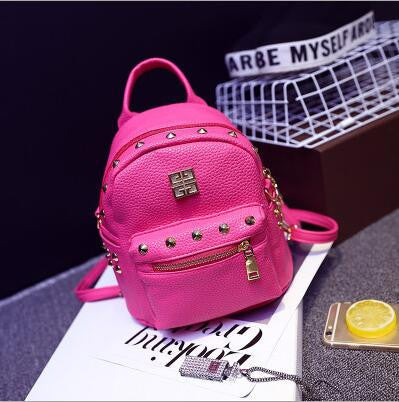 Women Leather Backpack School Bag Cute Rivet Backpack for Teenage Girl Classical Black Rucksack Shoulder Bag-Dollar Bargains Online Shopping Australia