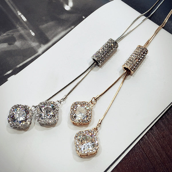 New Arrival Women Pendant Necklaces Crystal Necklace Female Temperament All-match Long Paragraph Sweater Chain Pendant - CelebritystyleFashion.com.au online clothing shop australia
