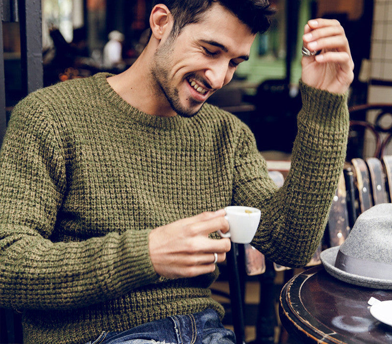 Simwood Brand Men Wool Sweater Autumn Winter O-neck Thick Kintwear Pullover Christmas Mens Sweaters High Quality MY396-Dollar Bargains Online Shopping Australia