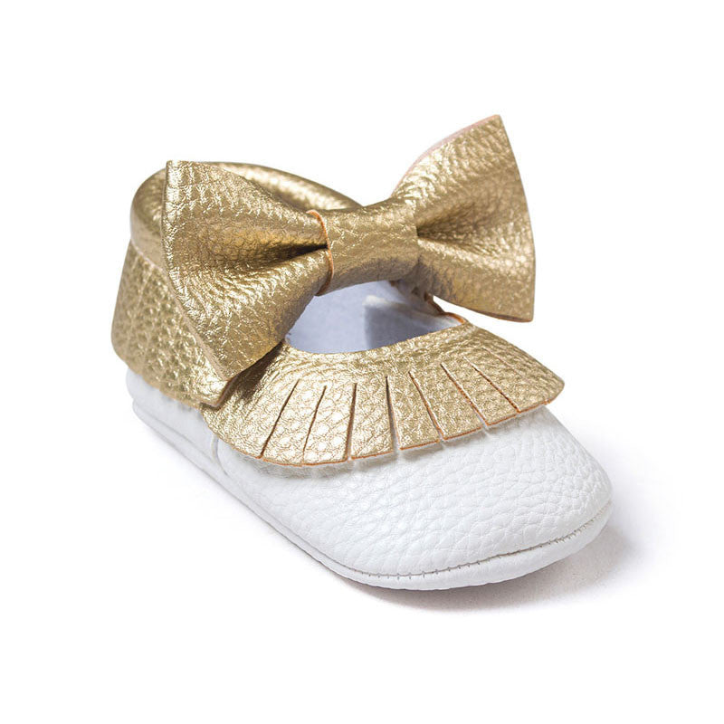 Baby Girls Mary Jane Flower Baby Shoes PU Leather Baby Moccasins Gold Bow Girls First Walker Toddler Moccs - CelebritystyleFashion.com.au online clothing shop australia