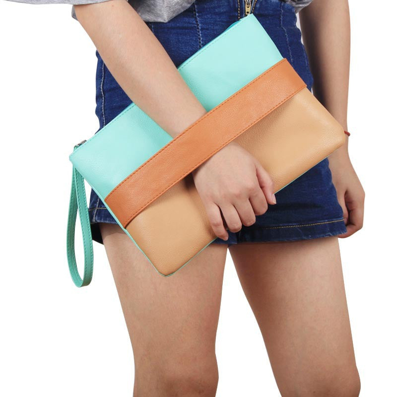 Fashion Women Handbag Solid Patchwork Lady Day Clutches Fashion Soft Girl Zipper Packet Fashion Female Casual Bags women bag-Dollar Bargains Online Shopping Australia