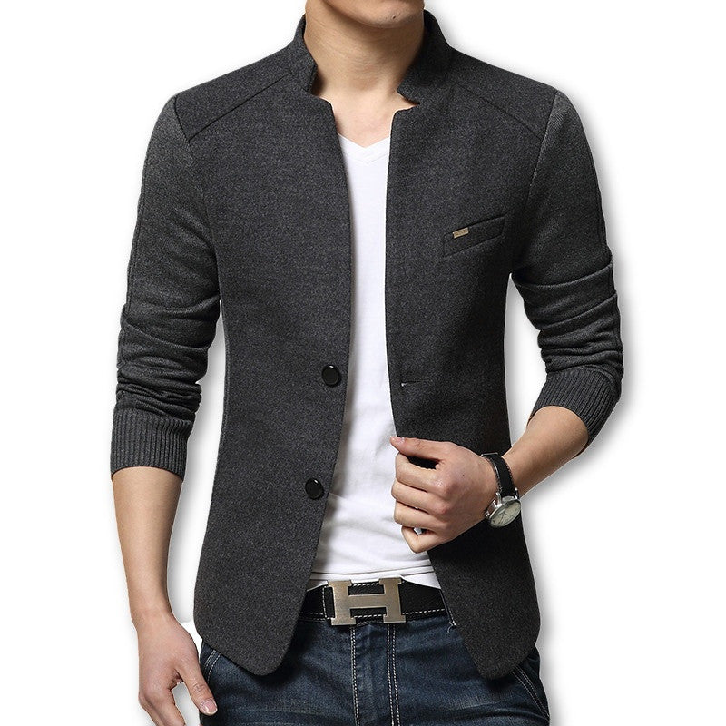 Mens Blazer Patchwork Suits For Men Red Blazers Slim Fit Woolen Outwear Coat Costume Homme Blazer Men-Dollar Bargains Online Shopping Australia