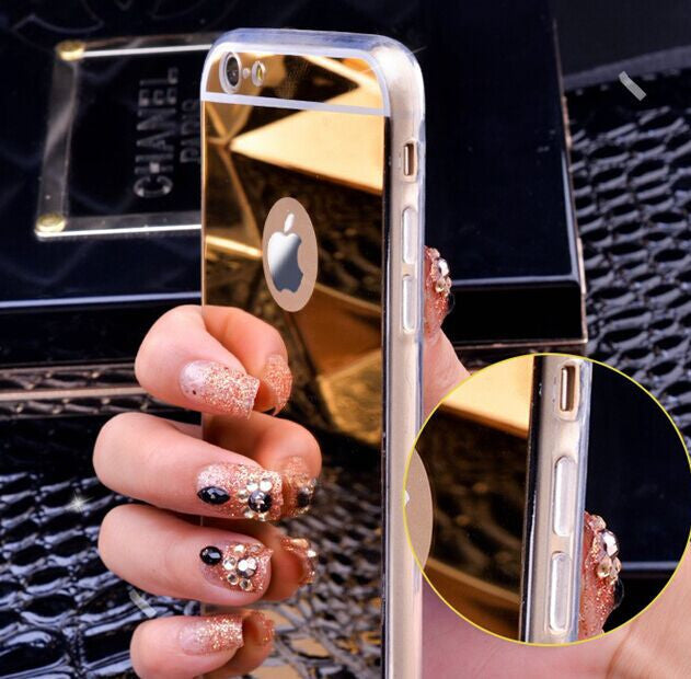 Fashion Rose gold Luxury Mirror Soft Clear TPU Case For iPhone 7 Plus 6 6S 4.7 inch & iPhone6 Plus 5.5" & SE 5s 5 Cover Back-Dollar Bargains Online Shopping Australia