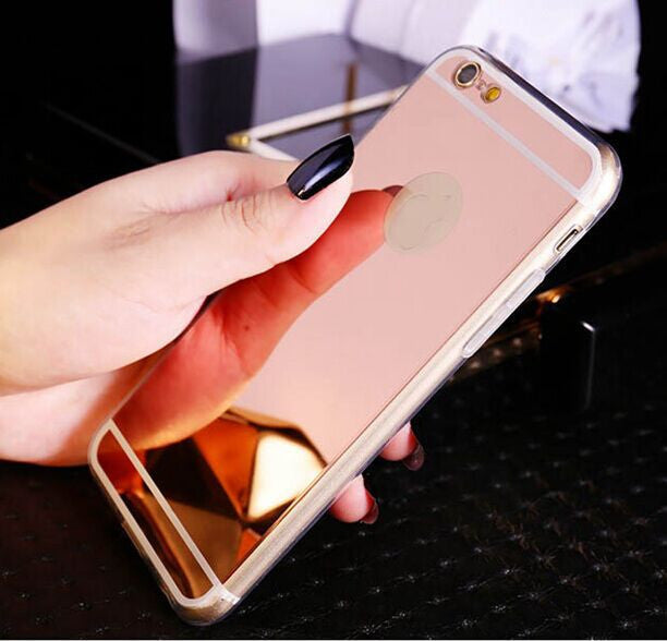 Fashion Rose gold Luxury Mirror Soft Clear TPU Case For iPhone 7 Plus 6 6S 4.7 inch & iPhone6 Plus 5.5" & SE 5s 5 Cover Back-Dollar Bargains Online Shopping Australia