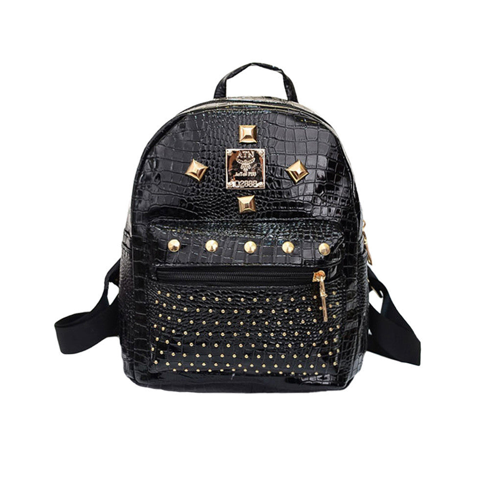 Fashion Women Backpack Good Quality Rivet School Backpacks For Teenage Girls Women Pu Leather Backpack-Dollar Bargains Online Shopping Australia