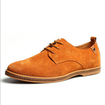 Plus Size Fashion Suede Genuine Leather Flat Men Casual Oxford Shoes Low Men Leather Shoes #K01-Dollar Bargains Online Shopping Australia