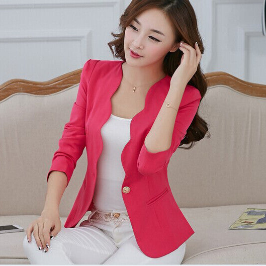 Fashion Spring autumn Women Suit Jacket Coat Solid color slim OL ladies work wear blazer-Dollar Bargains Online Shopping Australia
