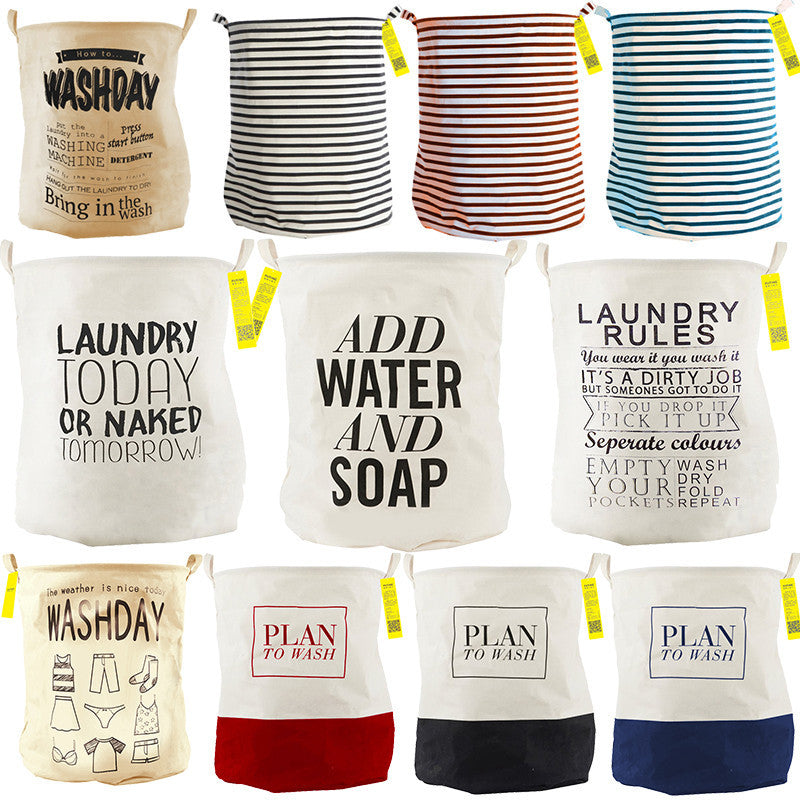 Unique Foldable Cotton Linen Washing Clothes Laundry Basket Bag Hamper Storage-Dollar Bargains Online Shopping Australia