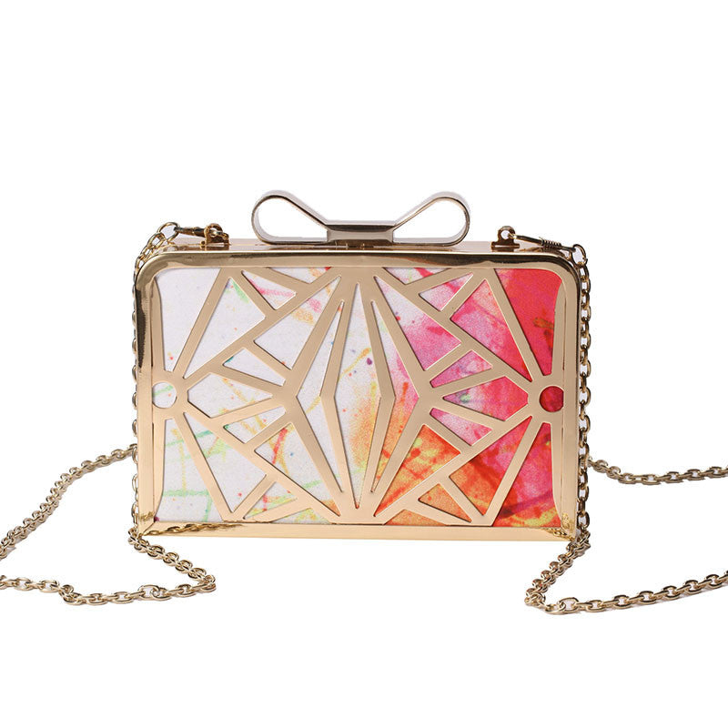 Fashion Women Handbags Metal Patchwork Shinning Shoulder Bags Ladies Print Day Clutch Wedding Party Evening Bags bh507-Dollar Bargains Online Shopping Australia