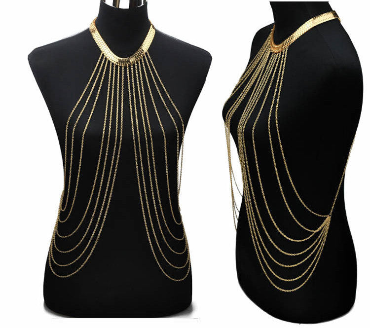 Gold Sexy Body Chain Women Necklaces&Pendants Tassel Alloy Punk Long Necklace 2015 New Designer Female Fashion Jewelry - CelebritystyleFashion.com.au online clothing shop australia