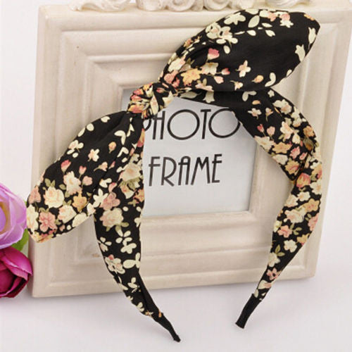 Floral Flowers Hairband Fabric Butterfly Bow Knot Hair Hoop Rabbit Ears Headband for Headwear Women Hair Accessories-Dollar Bargains Online Shopping Australia