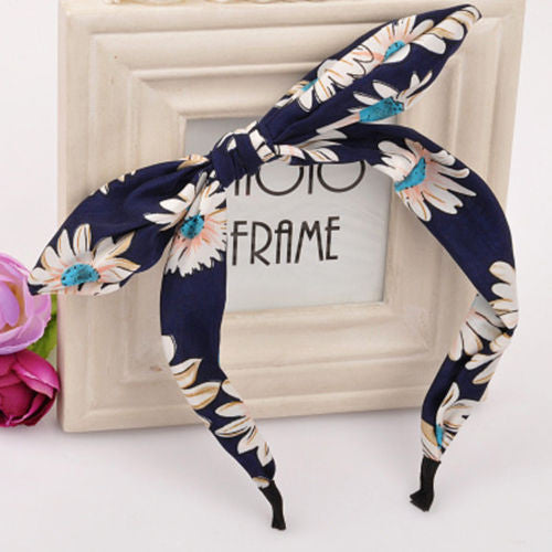 Floral Flowers Hairband Fabric Butterfly Bow Knot Hair Hoop Rabbit Ears Headband for Headwear Women Hair Accessories-Dollar Bargains Online Shopping Australia
